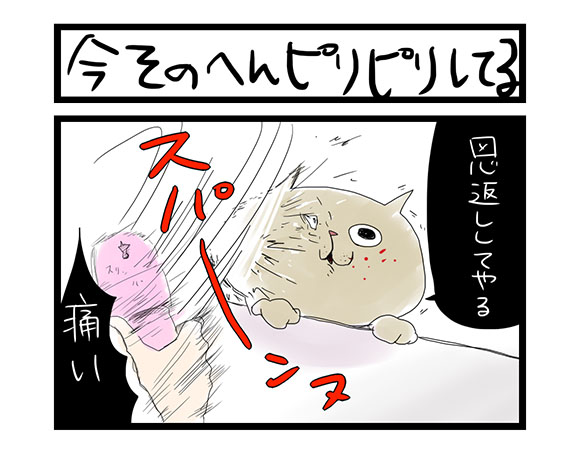 【夜の4コマ部屋】今そのへんピリピリしてる / サチコと神ねこ様 第4回 / wako先生