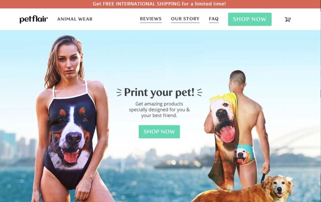 愛しのペットの顔をプリントしたオシャレな水着が作れるサービス「Petflair」がカワイイ♡ タオルやバッグも作れちゃいます